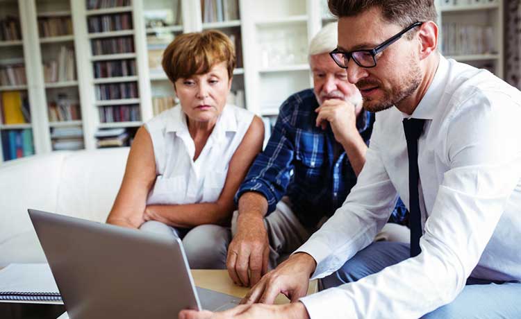 couple talking with an independent expert adviser