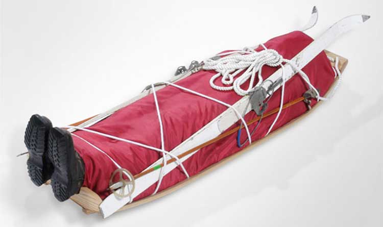 a lapland sled for an explorers coffin