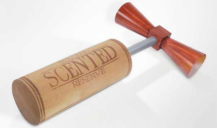 coffin designed to look like a cork screw