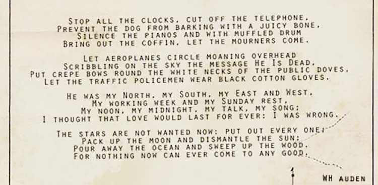 words to the poem funeral blue