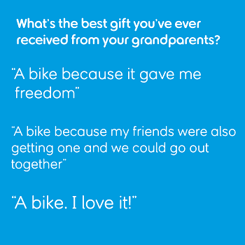 Three quotes about a bike being the best gift