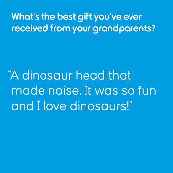 A quote about a dinosaur head being the best gift