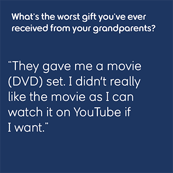 A quote about a dvd box set being the worst gift