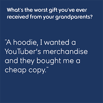 A quote about merchandise being the worst gift