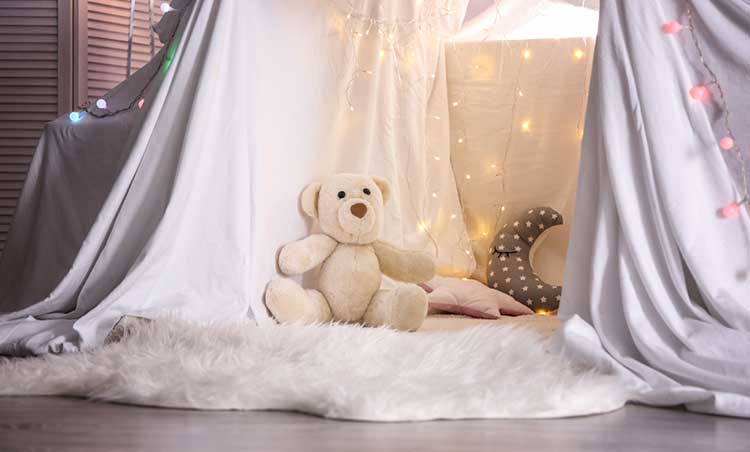 indoor makeshift tent