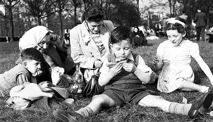 family having a picnic in the park
