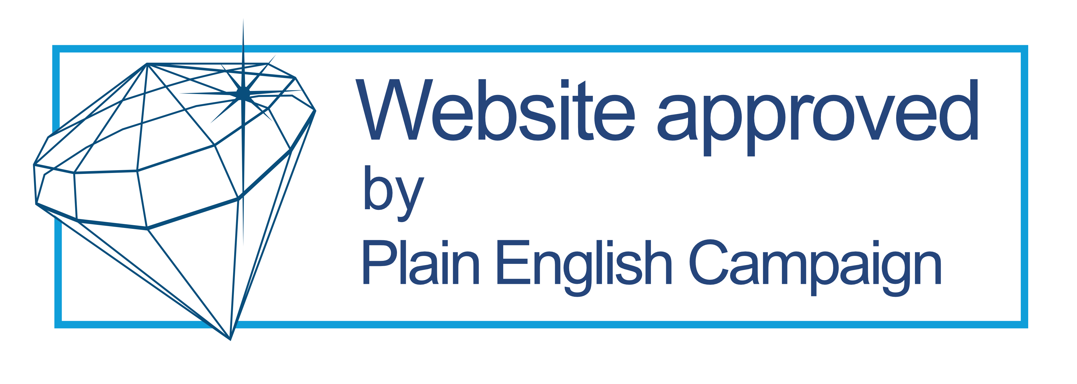 Internet Crystal Mark. Website approved by the Plain English Campaign