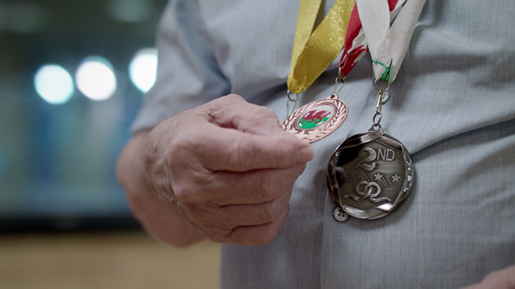 Clive's roller skating medals