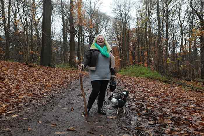 mandy walking the dog