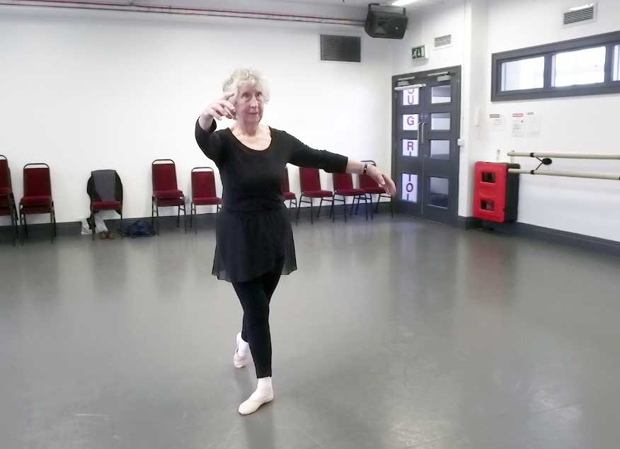 Tessa practicing at her local dance studio